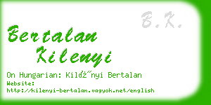 bertalan kilenyi business card